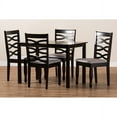 thumbnail image 4 of Baxton Studio Lanier Modern and Contemporary Gray Fabric Upholstered Espresso Brown Finished Wood 5-Piece Dining Set, 4 of 5