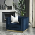 thumbnail image 2 of Inspired Home Anniston Velvet Club Chair with Silver Base and Horizontal Channel Tufting, Dark Grey, 2 of 6