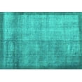 thumbnail image 1 of Ahgly Company Machine Washable Indoor Rectangle Persian Turquoise Blue Traditional Area Rugs, 7' x 9', 1 of 4