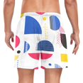 thumbnail image 2 of FORMRS Mens Swim Trunks Mesh Liner Quick Dry Casual Beach Board Shorts with Pockets, Sizes S-2XL, Blue Retro Shapes, 2 of 9