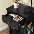 thumbnail image 2 of Costway Nightstand Chair Side End Table with Drawer & Shelf Bedroom Furniture Brown, 2 of 11