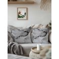 thumbnail image 3 of Outdoor Pillows Waterproof, Marble Grey Bedding Throw Pillows with Insert for Couch Sofa Bed, Modern Abstract Ink Painting Luxury 16x16 Inch Pillowcases Decorative Camping Patio Pillow Set of 2, 3 of 8