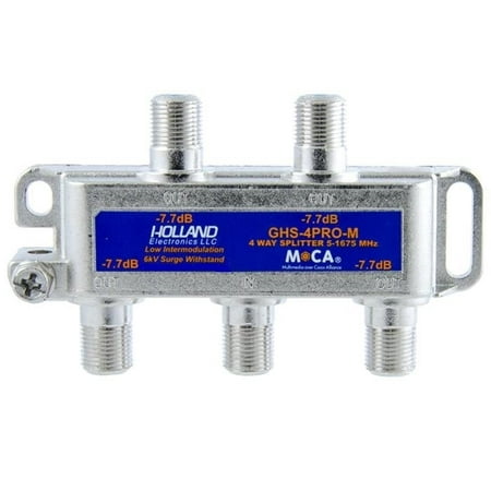 GHS-4PRO-M CATV MoCA Rated 4-Way Splitter Holland Electronics New Same Day