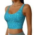 thumbnail image 2 of Naloa Blue Glitter Sports Bras for Women, High Support Bra with Removable Pads, Comfortable - XX-Large, 2 of 9