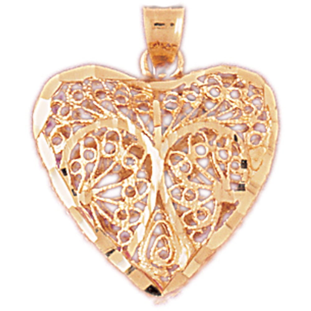 13 mm Jewels Obsession 14K Yellow Gold Heart Pendant