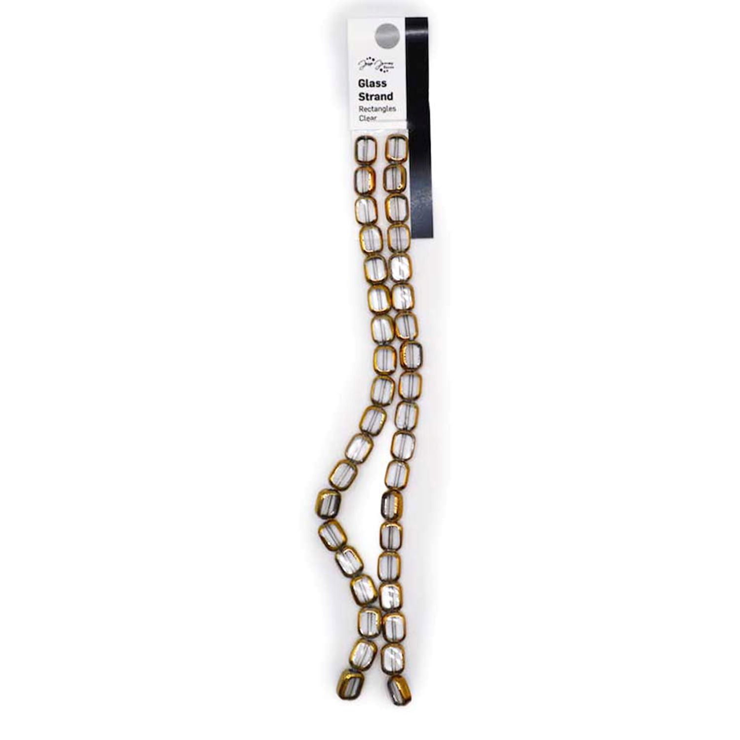 (2 pack) Jesse James Glass Strand Beads - Clear Rectangles for Ages 16 and Up, Unisex - 1 Piece