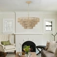 thumbnail image 5 of Luxurious Bohemian Rattan Chandelier - Woven Pendant Light Fixture with Adjustable Chain for Dining, Living Room, Bedroom - Antique Wood Finish, Unique Tiered Design (Wood,4-Tier), 5 of 9