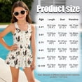 thumbnail image 7 of Xixirimido Roosters Floral Print Girls Swimsuit Sleeveless One Piece Skirted Swimwear Modest Hawaiian Bathing Suit for Beach Water Park Kids Swim Dress, 6-7 Years, 7 of 7