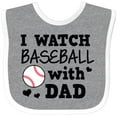 thumbnail image 3 of Inktastic I Watch Baseball with My Dad Boys or Girls Baby Bib, 3 of 4