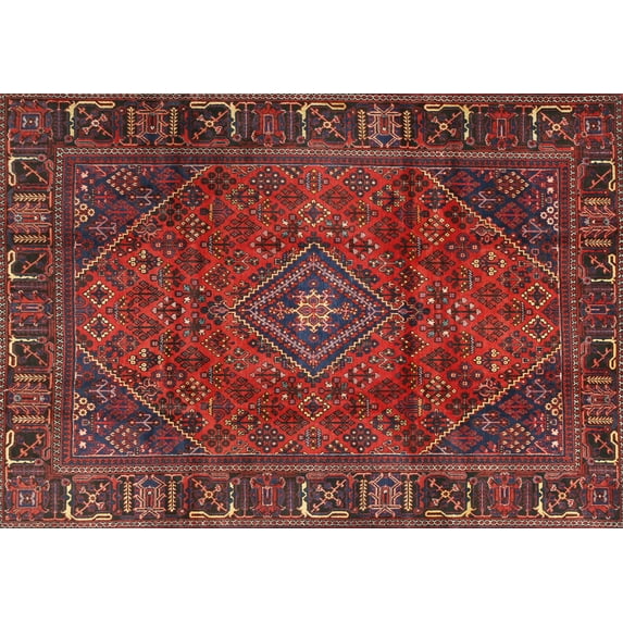 Ahgly Company Machine Washable Indoor Rectangle Traditional Brown Area Rugs, 7' x 10'