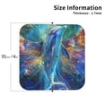 thumbnail image 2 of Honeii Colorful Winged Dolphin print Leather Coaster Set of 4, ideal for safeguarding your furniture from drinks spills and effortless cleanup-Square, 2 of 6