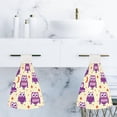thumbnail image 6 of Hanging Towels 2 Pcs, Dish Towels Purple Owls with Moon Star Absorbent Hand Towels with Hanging Loop Washcloth for Bathroom Kitchen, 6 of 6