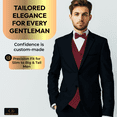 thumbnail image 2 of Oliver George 2pc Men s Solid Formal Suit Vest Waistcoat Tuxedo Dress Vest Bow Tie Set For Suit or Tuxedo Wine Red Large, 2 of 5