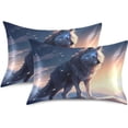 thumbnail image 2 of Coolnut Wolf Satin Pillowcase for Hair and Skin Silk Pillowcase Soft Breathable Sleeping Pillow Covers Smooth Cooling Pillowcase with Envelope Closure Size Standard 20x40 in Home Decor Gifts, 2 of 7