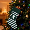 thumbnail image 2 of Christmas Stockings with Initials 20 Inches Large Knit Embroidered Letter Red White Christmas Stocking Monogram Stocking for Family Holiday Xmas Tree Fireplace Decorations, 2 of 4