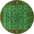 thumbnail image 1 of Ahgly Company Indoor Round Oriental Green Industrial Area Rugs, 4' Round, 1 of 4