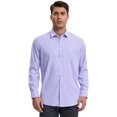 thumbnail image 2 of DARING DIVA Men's Plaid Long Sleeved Button Down Houndstooth Dress Shirts XL Light Purple, 2 of 6
