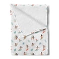 thumbnail image 2 of Hula Girl Soft Flannel Fleece Throw Blanket, Women in a Swimsuit Swimming Surfing Dancing Summertime Fun, Cozy Plush for Indoor and Outdoor Use, 70" x 90", Pale Azure Blue White, by Ambesonne, 2 of 5
