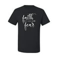 thumbnail image 2 of Cute Christian Quote Faith Over Fear Inspirational/Christian Men's Graphic T-Shirt, Black, Small, 2 of 3