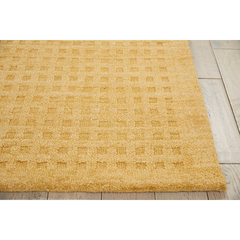 Doormat Layering Rug, Cream and Mustard Pattern Area Rug, Yellow