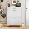 thumbnail image 2 of Shoe Cabinet with 2 Flip Drawers, Narrow Shoe Storage Cabinet, Shoe Rack Hidden for Entryway, Hallway, Living Room, White, 2 of 6