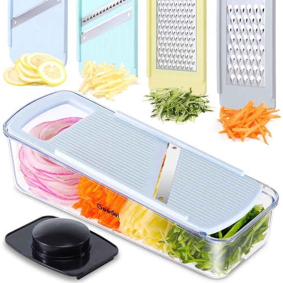 Geedel Mandoline Slicer for Kitchen, Potato Onion Slicer Vegetable Cutter, Cheese Grater Carrot Shredder Zucchini Julienner for Veggies, Cheese, Frui