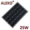 ALEKO Solar Panel Monocrystalline 25W for any DC 12V Application (gate opener, portable charging system, etc.)