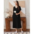 thumbnail image 2 of EKOUAER Long Nightgowns for Women Short Sleeve House Dress with Pockets Mumu Dress, 2 of 5