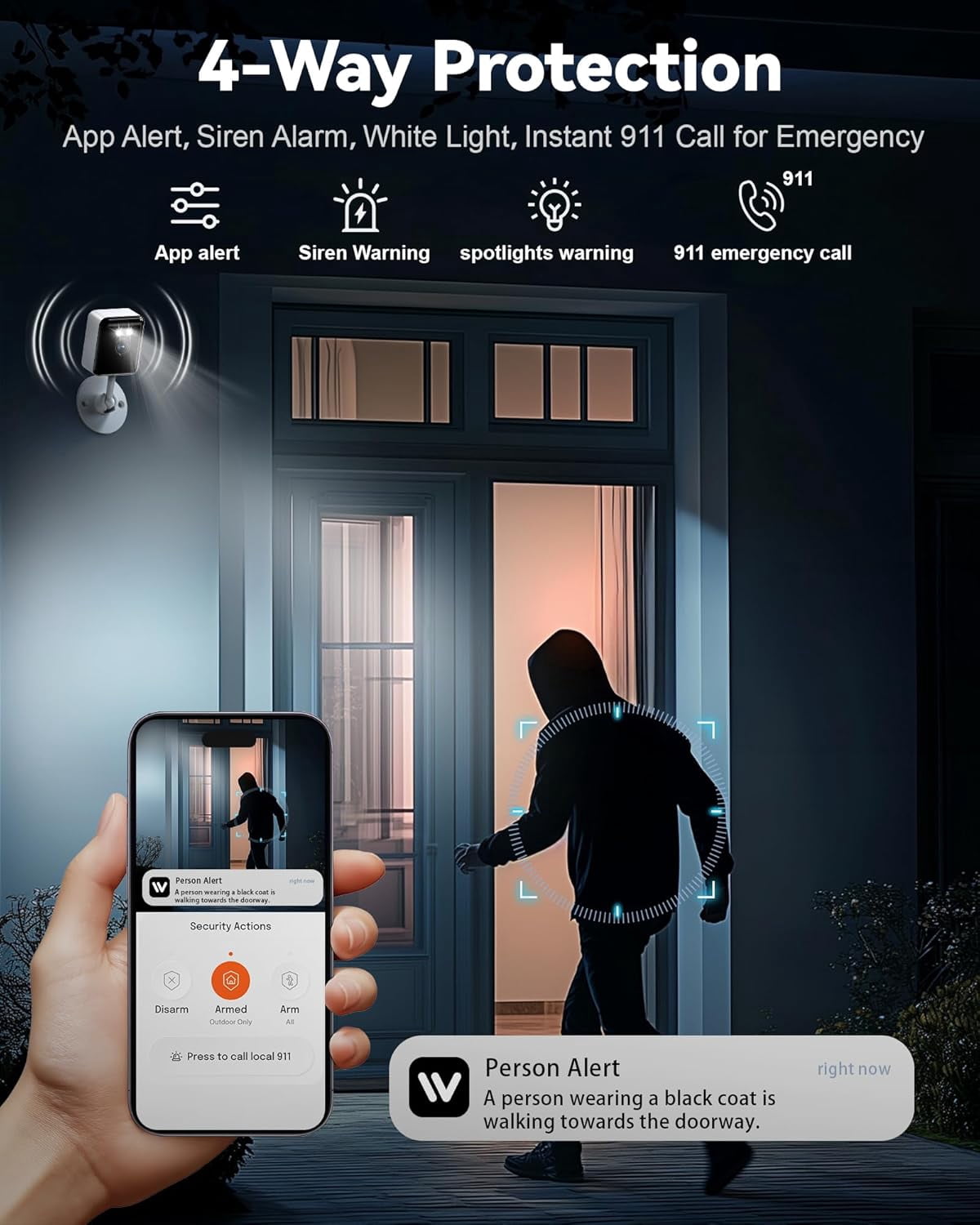 2K Cameras for Home Security, 2.4/5GHz Wi-Fi 6 Indoor Camera for Dog/Pet/Nanny/Baby, AI Text Recognition, Smart Search, Color Night Vision, 2 Way Talk, Human Detection(2 Pack)