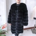 thumbnail image 2 of LHXDW-abrigo largo de piel sintética de zorro para mujer, chaqueta mullida de alta calidad, 90CM de largo, Invierno, 2 of 5