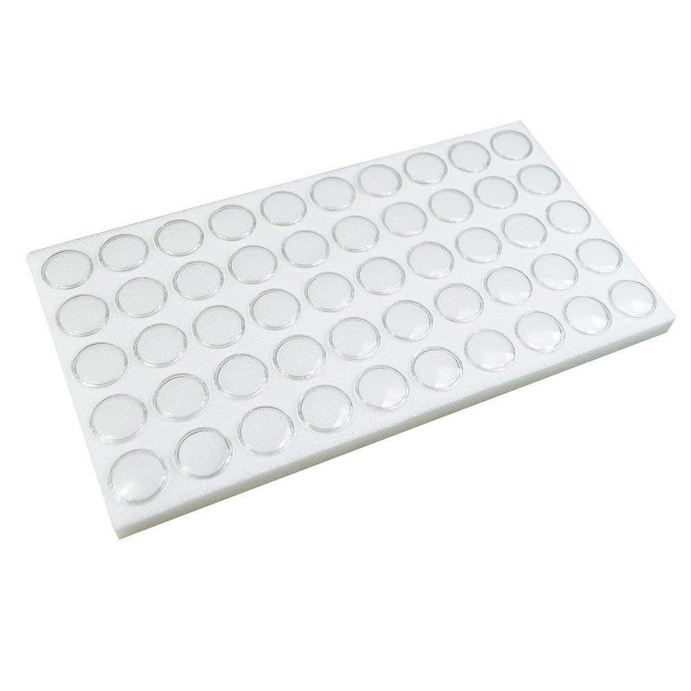 2 PACK GEM TRAY STACKABLE 25 SPACE WHITE FOAM & WHITE TRAYS 