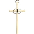 thumbnail image 3 of 4 inch Antique Gold Wedding Rings on a Polished Brass Cross, 3 of 3