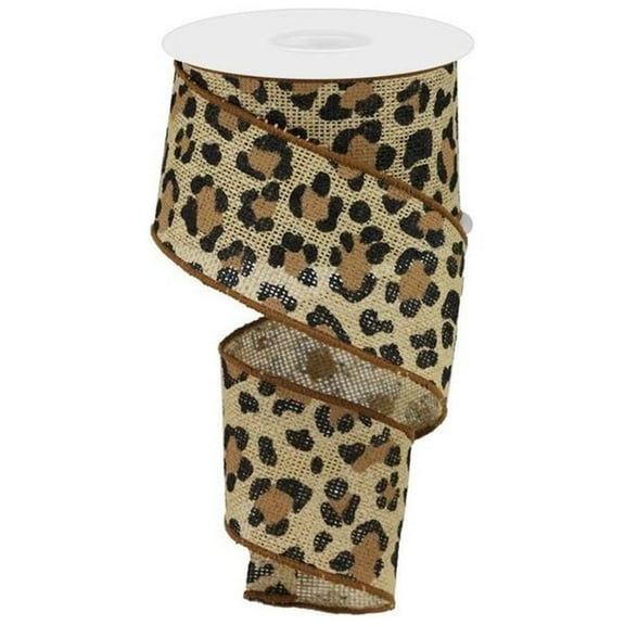 2.5" Leopard Print Ribbon: Natural (10 Yards)