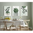 thumbnail image 3 of Mid Century Modern Wall Art Set of 3 Sage Green Canvas Wall Art Boho Prints Green Wall Decor Black Beige Abstract Wall Art Picture Mid Century Painting for Living Room Bedroom 12x16 Inch UNFRAMED, 3 of 6