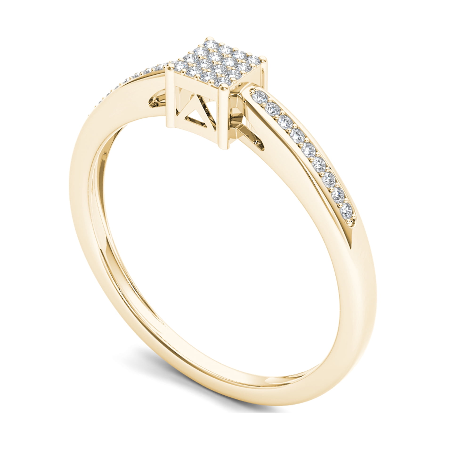 1/10 Ct T.W. Diamond Cluster 10kt Yellow Gold Engagement Ring