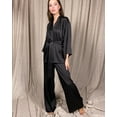thumbnail image 2 of Womens Silk Satin Pajamas Set Solid Silky Pjs Robe Top with Pants Two Piece Sleepwear Soft Nightwear, 2 of 7
