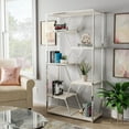 thumbnail image 4 of Furniture of America Hopple Metal 7-Shelf Bookcase in Chrome and White, 4 of 6