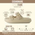 thumbnail image 3 of Cushionaire Fame Pillow Recovery Sandals for Women, Adjustable Double Buckle Waterproof EVA Cloud Slides for Women, 3 of 21