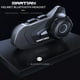 thumbnail image 2 of 1Storm Casco modular de motocicleta de cara completa abatible con doble visera + paquete de alerón con auriculares Bluetooth para motocicleta Freedconn: HB89 negro brillante, 2 of 5