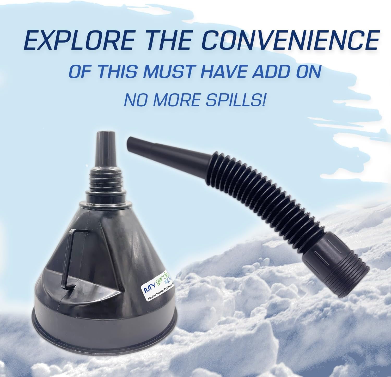 My Garden Pool Splash RV & Marine -50°F Antifreeze 1 Gallon Set Flexible Plastic Funnel Spout and Sprinkler Blowout Adapter, Shut Off Valve - for Winterizing RV, Camper, Boat, Motorhome Systems