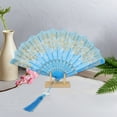 thumbnail image 4 of Unique Bargains Elegant Butterfly With Tassel Folding Fan 1PC Sky Blue, 4 of 5