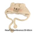 thumbnail image 2 of Gorro de oso, ligero, suave y cómodo, versátil, con dibujos animados, para el frío, ideal como accesorio. Blanco, 2 of 9