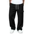 thumbnail image 5 of Homenesgenics Cargo Pants Men 2026 Casual Pockets Elastic Waist Sweatpants Work Trousers Black L, 5 of 7