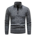 thumbnail image 2 of Herrnalise Men's Fashion Autumn Winter Sweater Casual Pullover Hooded Fleece Jacket Dark Gray, 2 of 5