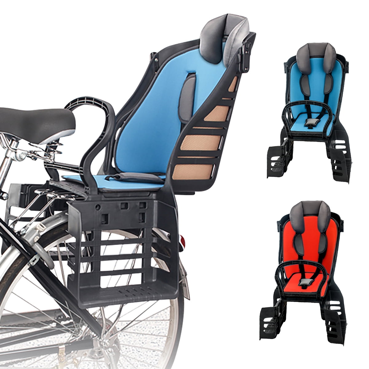 Thicken Armrest,Cushion and Backrest Adjustable and Detachable Bike Seat XIEEIX Child Rear Child Bike Seat Back Mounted Kids Carrier Bicycle Seat Including Footrest 