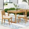 thumbnail image 4 of Outdoor Dining Chairs with Cushions (Set of 2) – Natural Acacia, Beige | Slat Back | Natural, 4 of 14