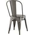 thumbnail image 3 of Hawthorne Collections 18" Modern Metal Dining Chair in Distressed Gunmetal Gray, 3 of 4
