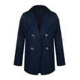 thumbnail image 3 of DYMADE Women Double Breasted Lapel Solid Color Thin Suit Coat, 3 of 6