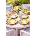 thumbnail image 2 of Set of 4 Yellow Lemon Melamine Dinner Plates Dinnerware 11 inch Trimmed in Blue Real Living, 2 of 8