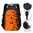 thumbnail image 3 of Lafuoo Halloween Bats Pattern USB Backpack, Multi-Pocket Laptop Backpack, Unisex Travel Backpack for Office, Work-One Size, 3 of 7